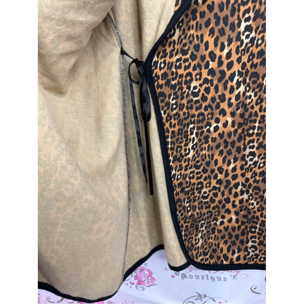 La SENZA Leopard Print Open Front Robe Jacket - Brown & Black tie up interior - Picture 4 of 11